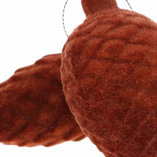 daiktų Dekoratyviniai kūgiai flokuoti Rooibos 9,5cm/8cm 12 vnt