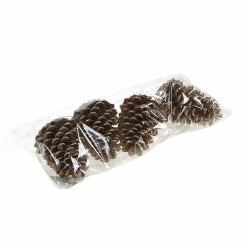 daiktų Kankorėžiai auksiniai, blizgantys 13cm 4 vnt eglutės papuošimai