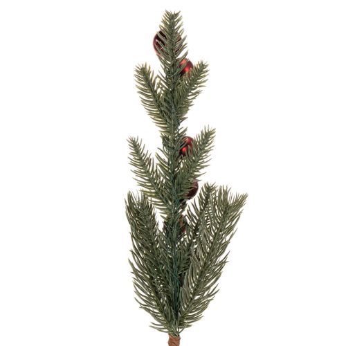 Dirbtinė eglės šakelė su kalėdiniais žaisliukais, 48 cm, 2 vnt. | Floristik24.lt