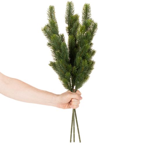 Dirbtinė eglės šaka, dekoratyvinė šaka, dirbtinė kaip kalėdinė puošmena, 65 cm, 3 dalys | Floristik24.lt