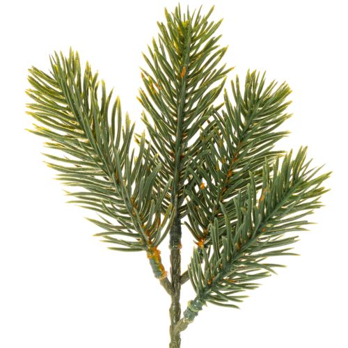 Dirbtinė žalia eglės šaka žiemos dekoracijoms, 25 cm, 24 vnt.