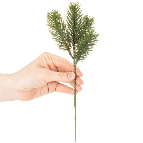 Dirbtinė žalia eglės šaka žiemos dekoracijoms, 25 cm, 24 vnt. | Floristik24.lt