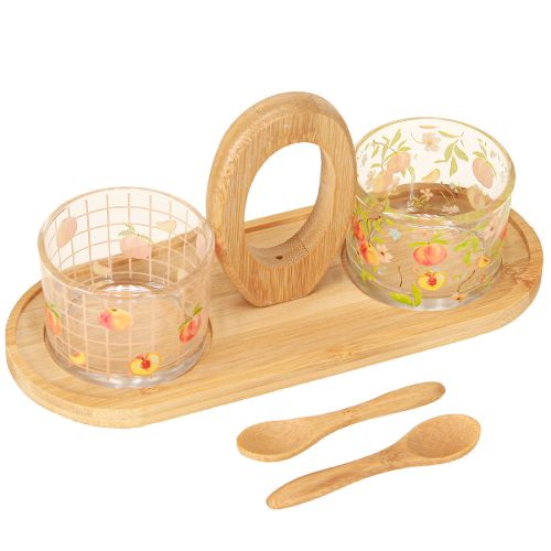 Tapas rinkinio motyvo persikų stalo puošmena vasara 23×9×10,5cm