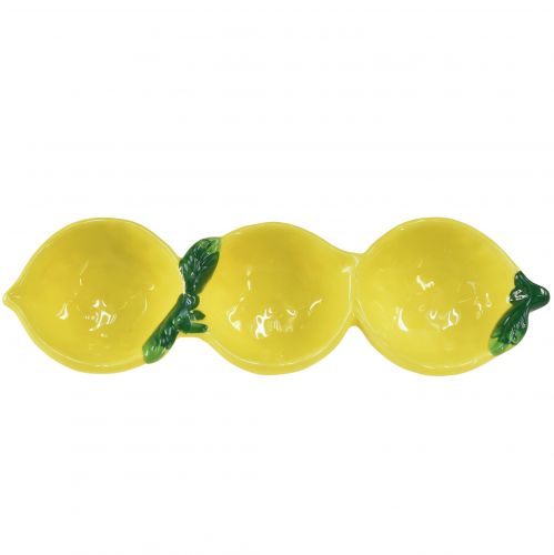 Floristik24 Tapas dubenys keraminė citrininė stalo puošmena 28,5cm H4cm