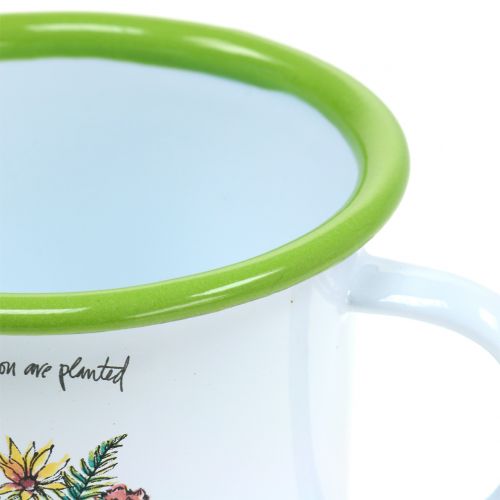 daiktų Dekoratyvinis puodelis augalų vazonas emaliuotas Ø11,5cm H10cm