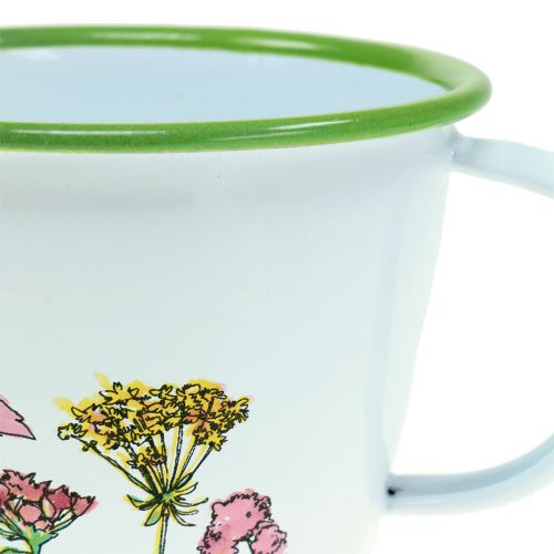 daiktų Dekoratyvinis puodelis augalų vazonas emaliuotas Ø11cm H8cm