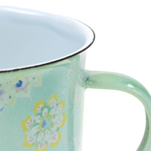 daiktų Dekoratyvinis puodukas mandalos vazonas emaliuotas Ø13cm H12cm