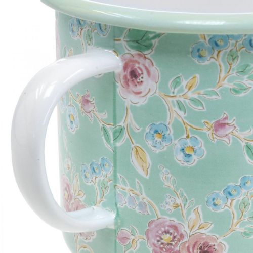 Floristik24 Planter Planter Cup Emaline Cup Retro Deco Green Ø9.5cm H10cm