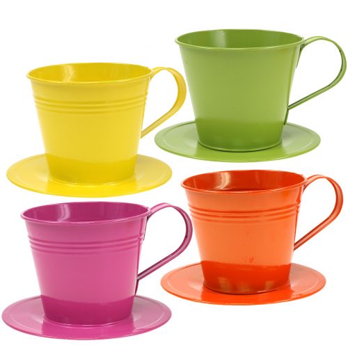 Floristik24 Metaliniai puodeliai įvairių spalvų Ø12cm H10cm 8vnt