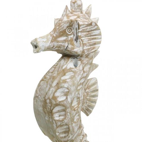 daiktų Seahorse Deco White Wood Maritime Decoration Deco Figūra H38cm