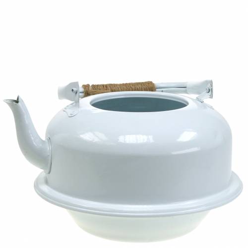 Floristik24 Planter arbatos virdulys cinko baltas Ø26cm H15cm