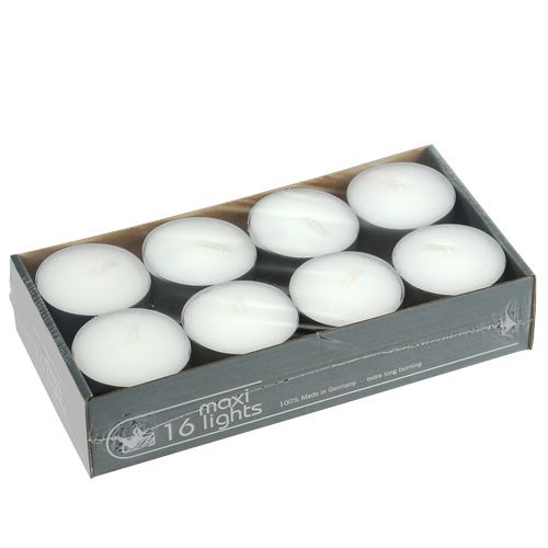 daiktų Arbatinės žvakutės maxi Ø58mm 16 vnt baltos spalvos