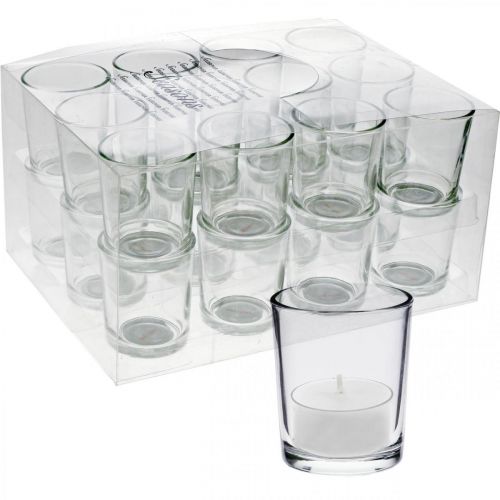 Floristik24 Arbatinės akiniai skaidrūs Ø5cm H6,5cm 24 vnt