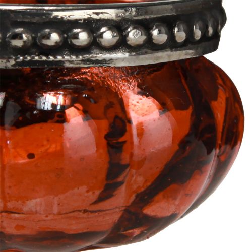 daiktų Žiebtuvėlio stiklas senovinis raudonas sidabras su metaliniu apvadu Ø6cm H3,5cm