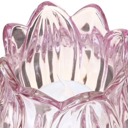 daiktų Arbatinės stiklinės tulpės arbatinės žvakidės laikiklis stiklas violetinis Ø7cm H16cm 2vnt