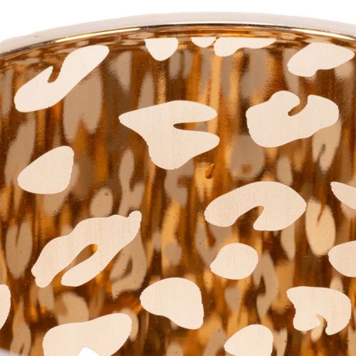 Stiklinė žvakutė su leopardo raštu, 12 cm | Floristik24.lt