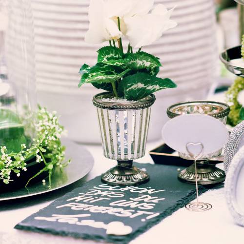 Floristik24 Arbatos šviesos stiklinis puodelis valstietiškas sidabras H11cm