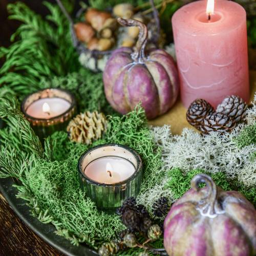 Floristik24 Žvakės stiklinė vintažinė ūkininko sidabrinė Ø4.8cm H3cm 4vnt