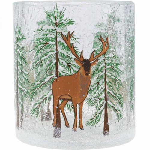 daiktų Žibintuvėlio stiklas Christmas Crackle arbatinės žvakidės stiklas H10cm