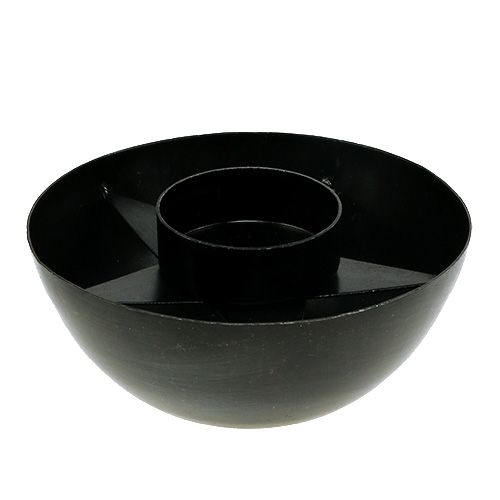 Floristik24 Žvakės laikiklis metalinis Ø10cm H4cm juodas 1vnt