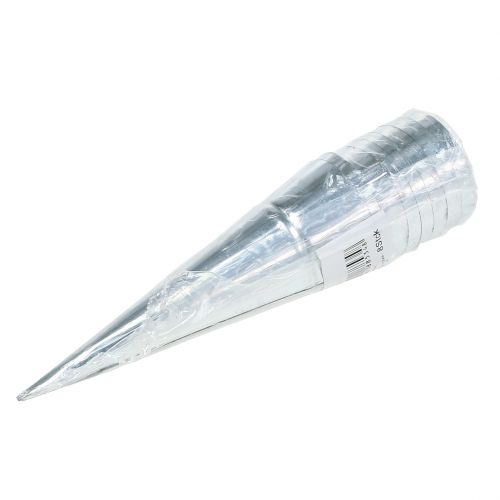 Floristik24 Žvakės laikiklis sidabrinis Ø4,5cm H14cm 8vnt