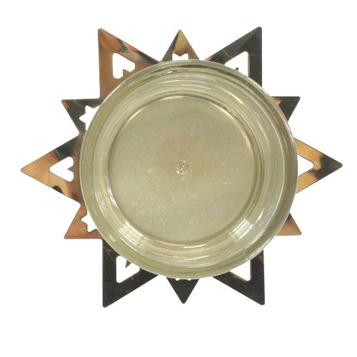 Floristik24 Arbatos žvakidės laikiklis star gold 23,5cm 4vnt