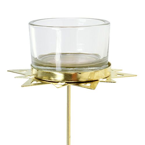 Floristik24 Arbatos žvakidės laikiklis star gold 23,5cm 4vnt