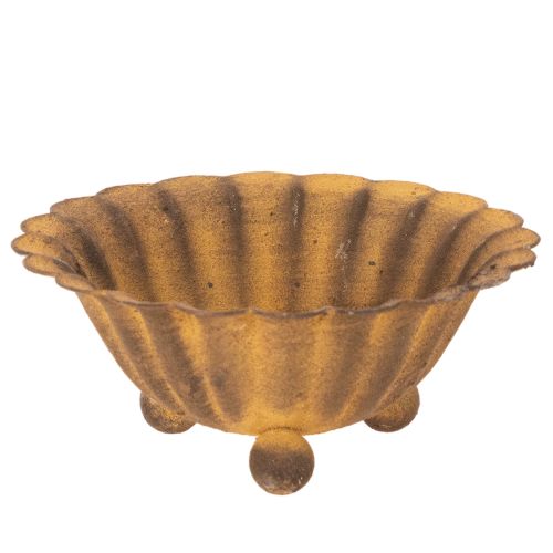 Vintažinė arbatinė žvakutė, mažas dubenėlis, rūdžių spalvos metalas, Ø10cm, aukštis4.5cm pirkti | Floristik24.lt