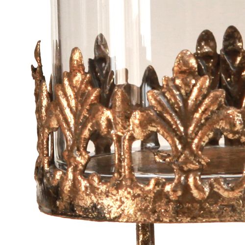 daiktų Arbatinės žvakutės laikiklis su stiklu, skirtas prijungti senovinės išvaizdos aukso spalvos Ø5,5cm 4 vnt