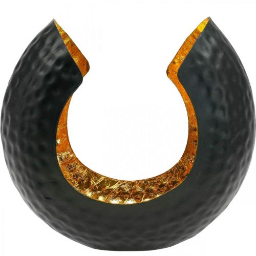 daiktų Žvakės laikiklis juodo aukso stalo puošmena metalas 19×11×17cm