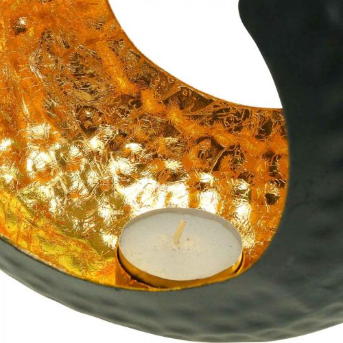 daiktų Žvakės laikiklis juodo aukso stalo puošmena metalas 19×11×17cm