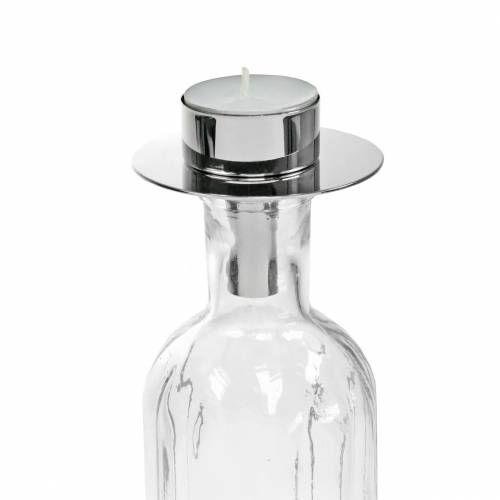 daiktų Arbatinės žvakutės laikiklis buteliukams sidabrinis Ø7,5cm H6cm