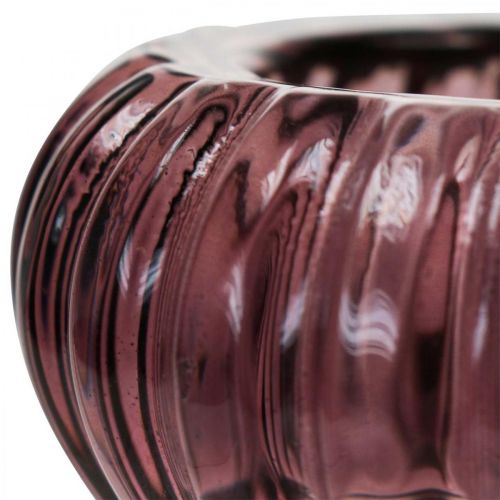 daiktų Žievelės laikiklis stiklinis žvakių laikiklis Apvalus violetinis Ø8cm H3,5cm