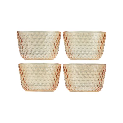 daiktų Žibintuvėlis stiklinis žibintas retro oranžinis Ø8cm H5cm 4vnt