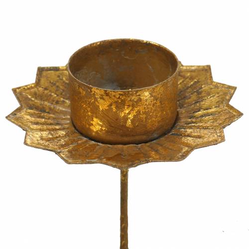 Floristik24 Žvakės laikiklis metalui klijuoti auksu Ø9cm H9cm 4vnt