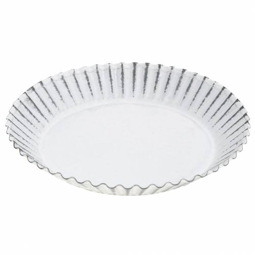 Floristik24 Dekoratyvinė kepimo skarda cinko balta Ø15cm H2cm