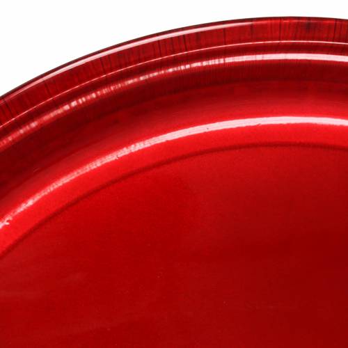 Floristik24 Dekoratyvinė lėkštė iš metalo raudonos spalvos su glazūros efektu Ø50cm