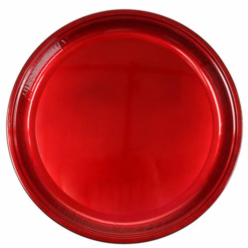 Floristik24 Dekoratyvinė lėkštė iš metalo raudonos spalvos su glazūros efektu Ø50cm