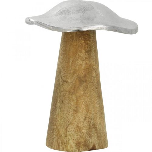 daiktų Stalo dekoravimas deko grybas metalinis medis sidabras medinis grybas H14cm