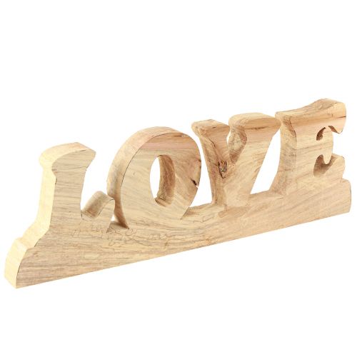 Floristik24 Stalo dekoravimo medinis stovas “Love” natūralaus gluosnio medis 60×19cm
