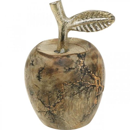 Floristik24 Stalo dekoravimo medinis obuolys Medienos dekoravimo deko obuolys H13,5cm Ø8cm 2vnt