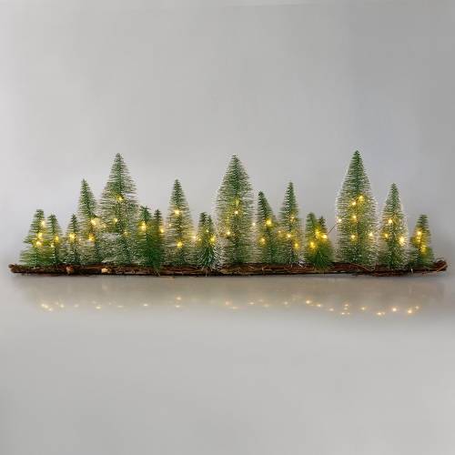Floristik24 Stalo puošmena žiemos miškas su LED žalia 100cm 60L