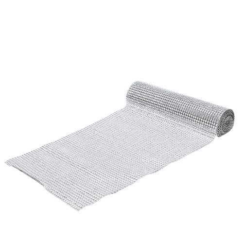 Floristik24 Stalo takelis su blizgučiais šviesiai sidabrinis P25cm L228cm