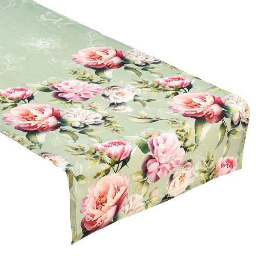 Floristik24 Stalo takelis pavasarinis bijūnas stalo bėgis žalias 40x150cm