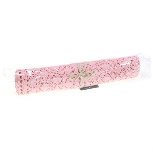 Floristik24 Stalo takelis nerti nėriniai rožiniai 30cm x 140cm