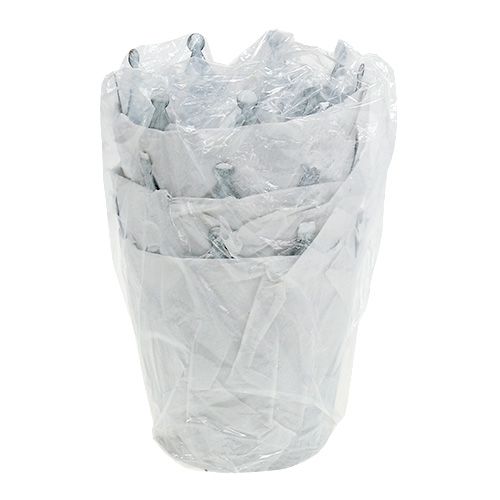 Floristik24 Cinko karūna skalbta pilka Ø10cm A9,5cm 6vnt