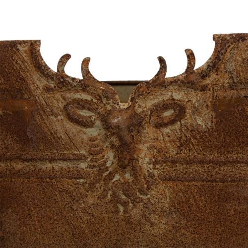 Ovalus metalinis dubuo su rankenomis, elnio motyvas, rūdžių spalvos, 36 cm | Floristik24.lt