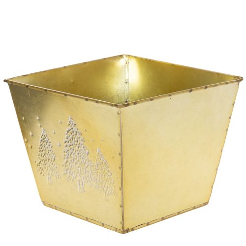 Metalinis vazonas su blizgančiu eglės motyvu, 18 cm | Floristik24.lt