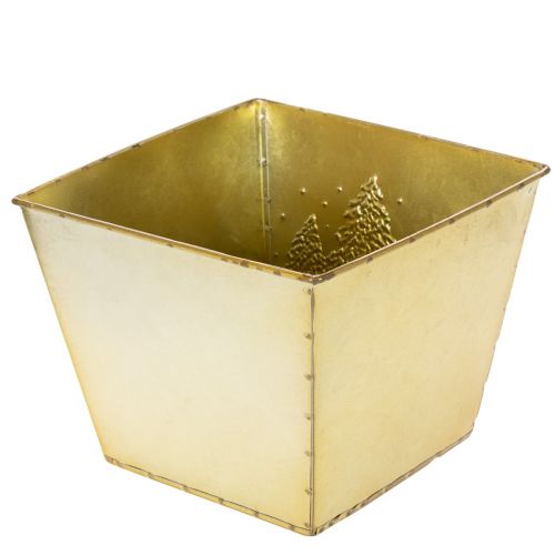 Metalinis vazonas su blizgančiu eglės motyvu, 18 cm | Floristik24.lt