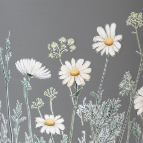 daiktų Gėlių vazonas su subtiliu laukinių gėlių raštu, praktiškas naudoti balkone ar terasoje, 15 cm, 3 vnt.